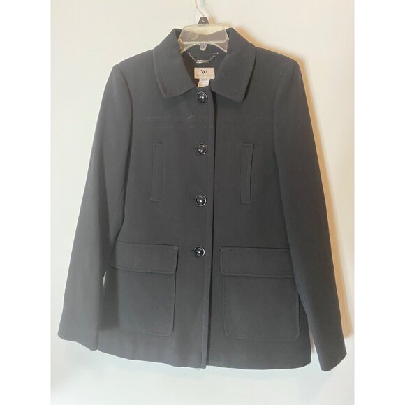 NWT Worthington Black Button-Front Blazer Jacket Medium - Picture 2 of 15